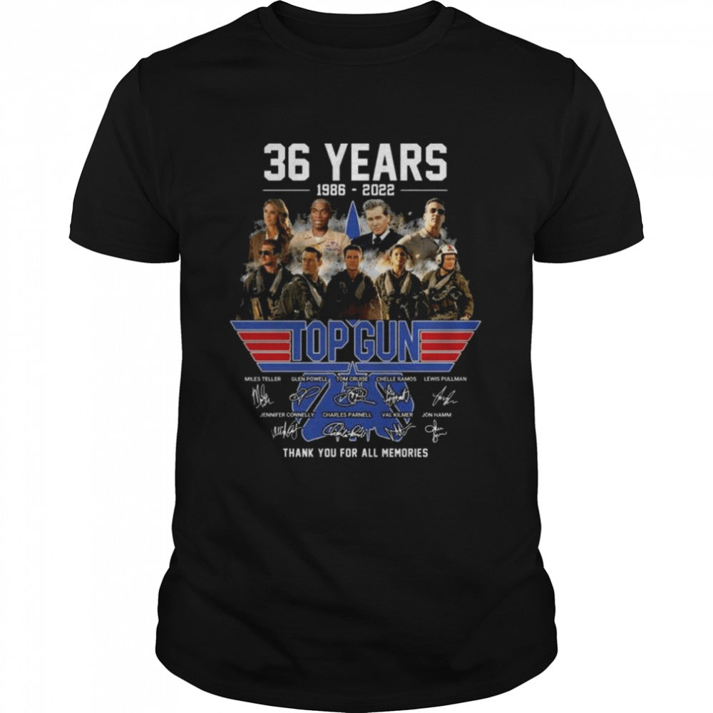 36 Years 1986 2022 Top Gun Thank You For The Memories Shirt