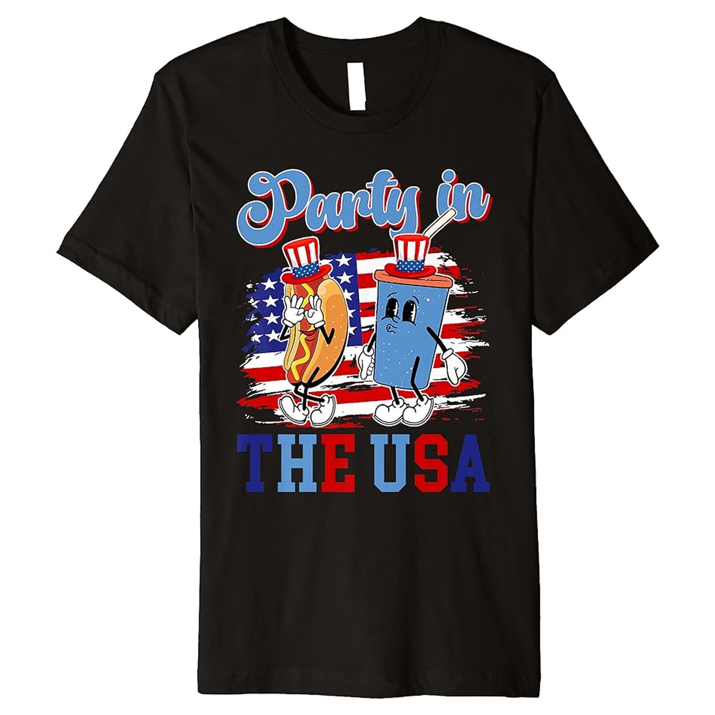 Party In The Usa Shirt Hot Dog Love USA Funny Fourth Of July Gift T-Shirt