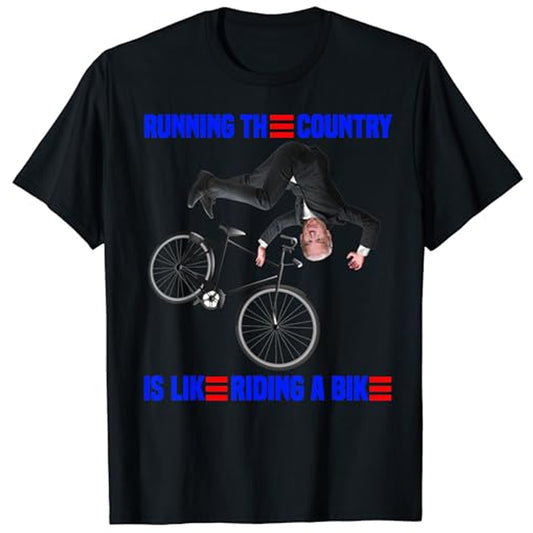 Running The Country is Like Riding A Bike Joe Biden Vintage T-Shirt