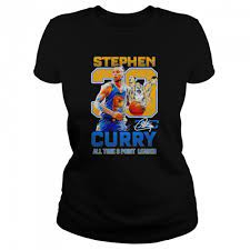 Stephen Curry All time 3 point leader signature shirt